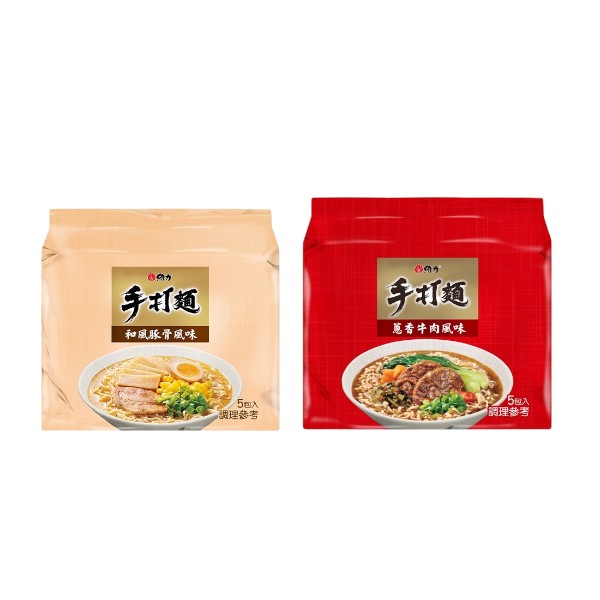 維力手打麵 和風豚骨/蔥香牛肉 5包入