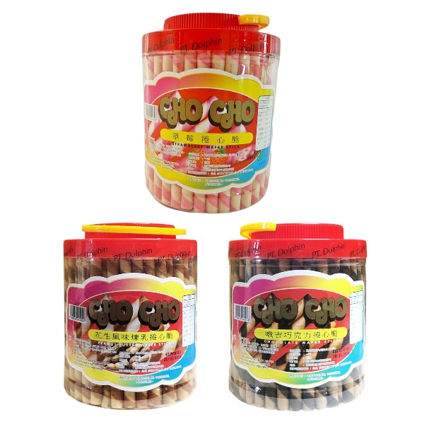 CHOCHO煉乳捲心脆(桶裝) (花生/巧克力/草莓)