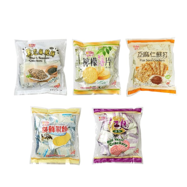 福義軒 檸檬薄片/黑芝麻脆餅/純鮮乳餅/紅麴薄餅/亞麻仁蘇打